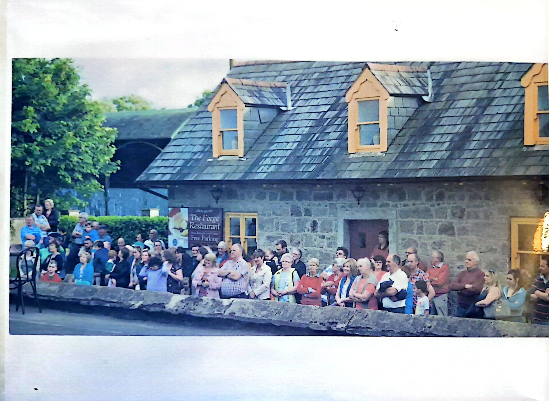 The crowd at the unveiling of the 1916 centenary stone at Kilbride Cross, by Amon Brennon